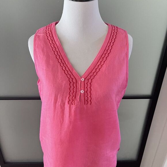 Hiho Tortola 100% Linen Tank Top Women’s Size Small Tunic Pink Boho Lagenlook - Picture 4 of 9